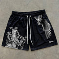 Shorts en maille imprimés à motif de statue littéraire