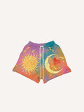 Shorts à taille cordon avec imprimé soleil, lune, nuage et cœur