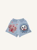 Szorty ze ściągaczem w pasie i nadrukiem Joker&Floral Faux Decal