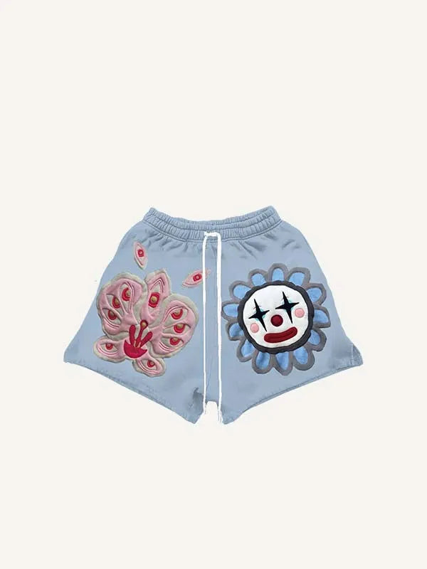 Szorty ze ściągaczem w pasie i nadrukiem Joker&Floral Faux Decal