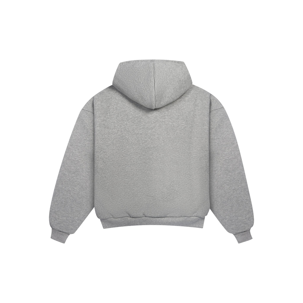 Felpa con cappuccio e zip reversibile a quadri V2（Grigio scuro/Marrone）