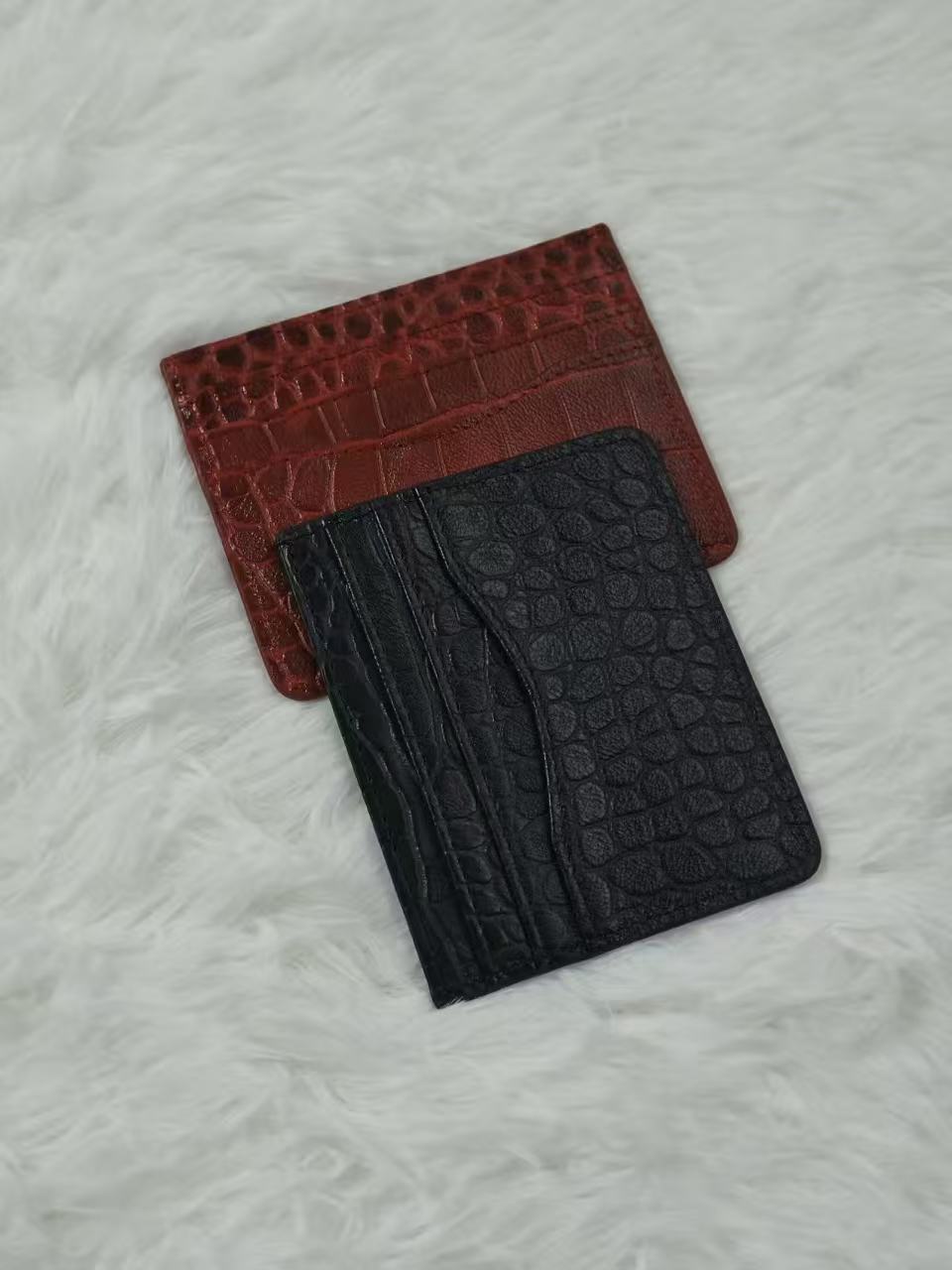 Onyx Croc Card Holder
