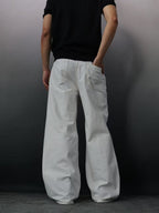 Bone White Baggy Denim