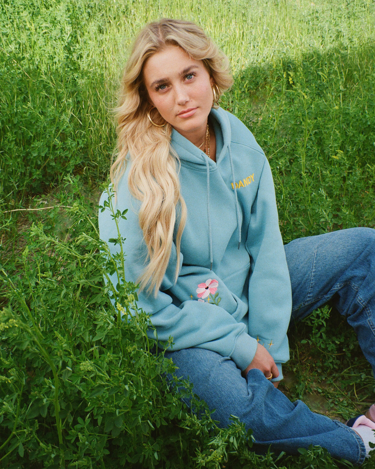 Sweat à capuche oversize « Gift Giving » de luxe en bleu