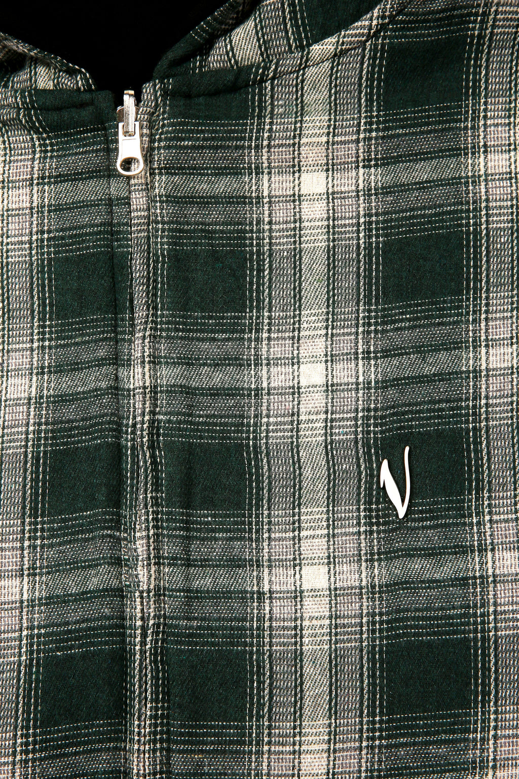 Reversible Plaid Zip-Hoodie V2（Black/Green）
