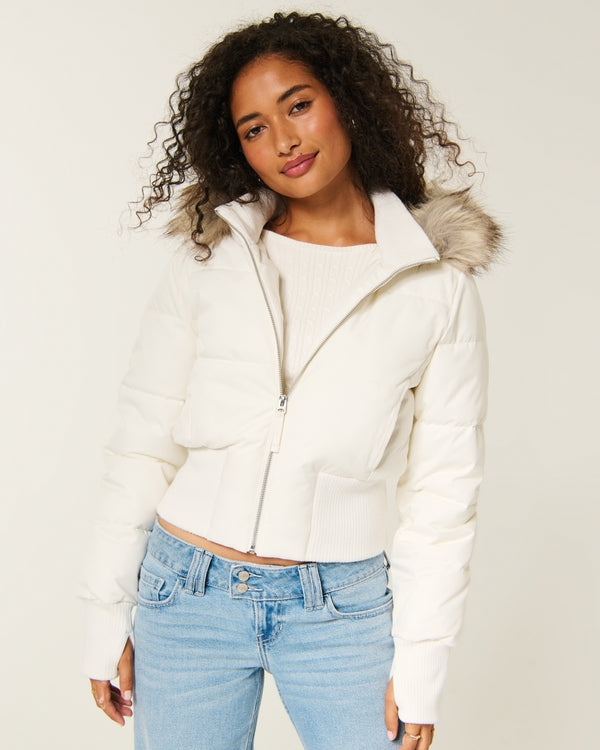 Peyton Faux Fur Trim Puffer Jacket