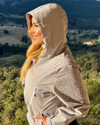 LEOPARD WATER REACTIVE RAIN JACKET - GREY