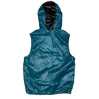 Dernières tailles : Gilet matelassé à capuche en bleu