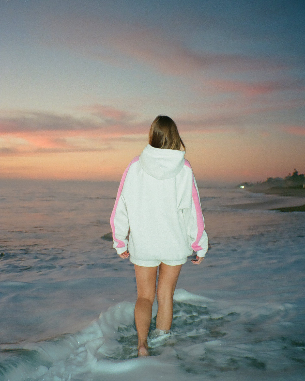 Oversized luxe hoodie Pink Stripe