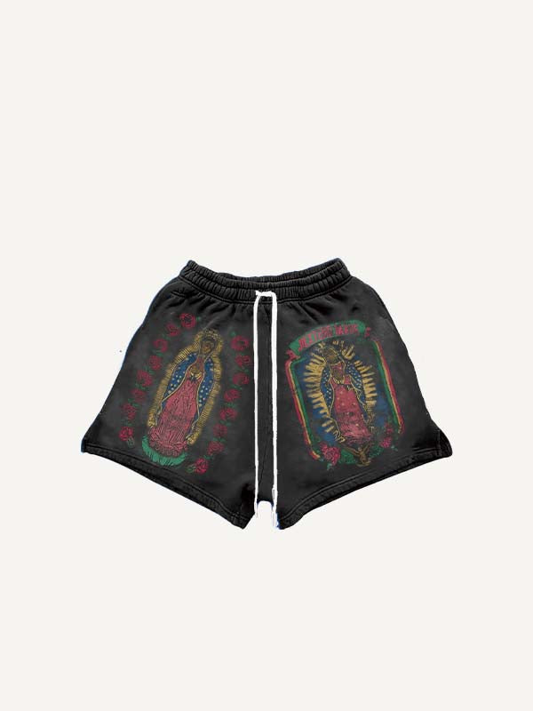 Shorts mit Kordelzug und Blumenmuster