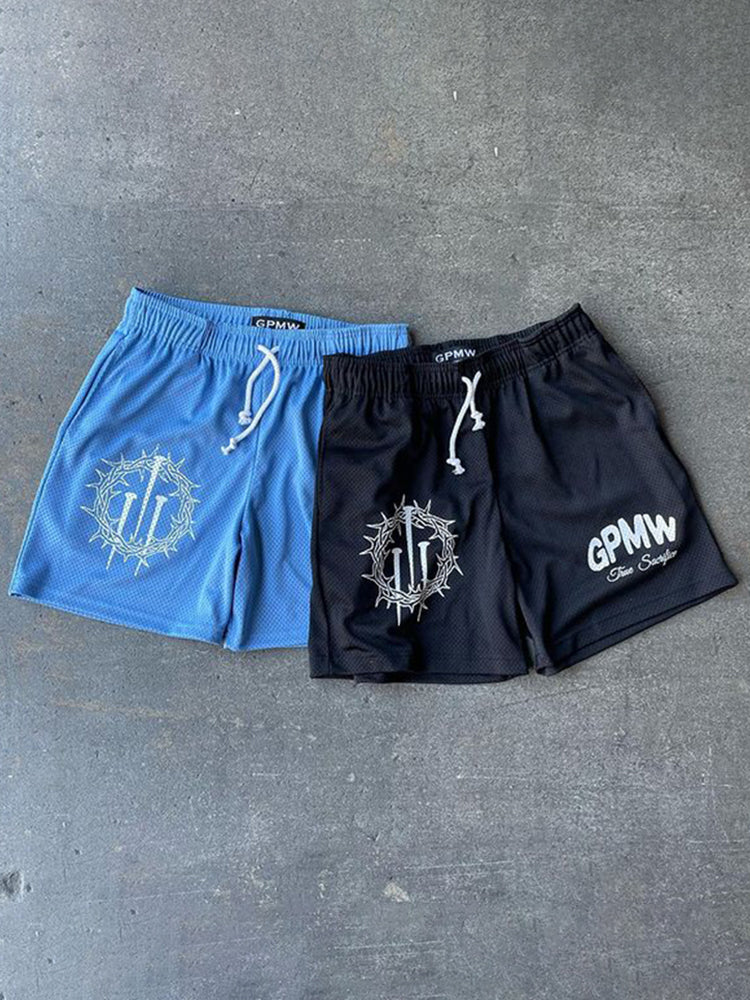 Shorts en mesh imprimé Sacrifice