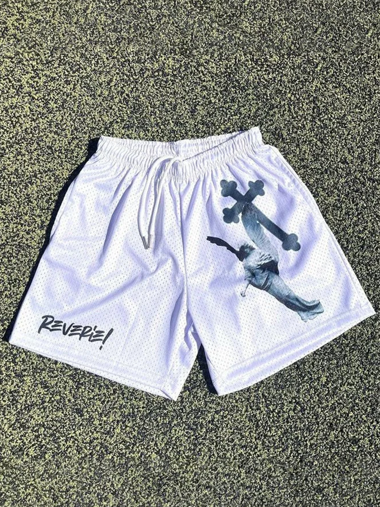 Statue Of The Angels Street Mesh-Shorts