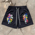 Modische Mesh-Shorts mit Allover-Print