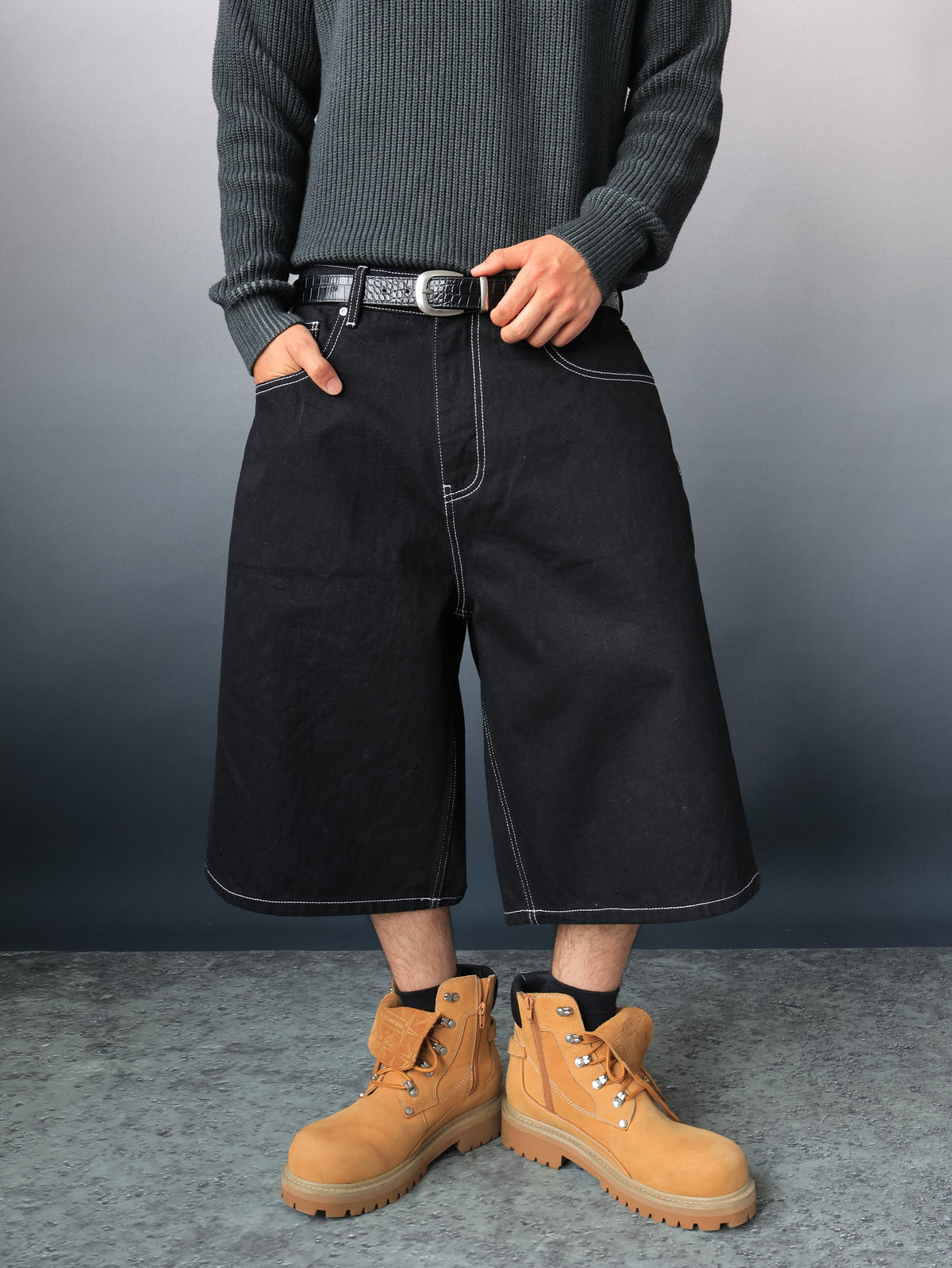“Silver Crane” Baggy Jorts