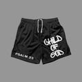 Child Of God Psalm 23 Print Graphic Mesh Shorts