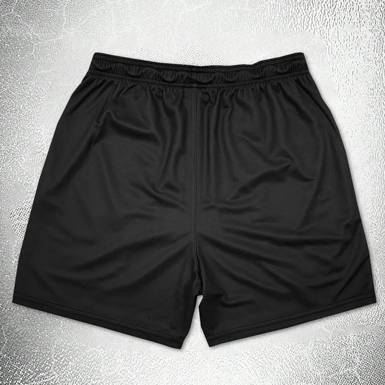 Vintage Cross Graphic Casual Street Mesh Shorts