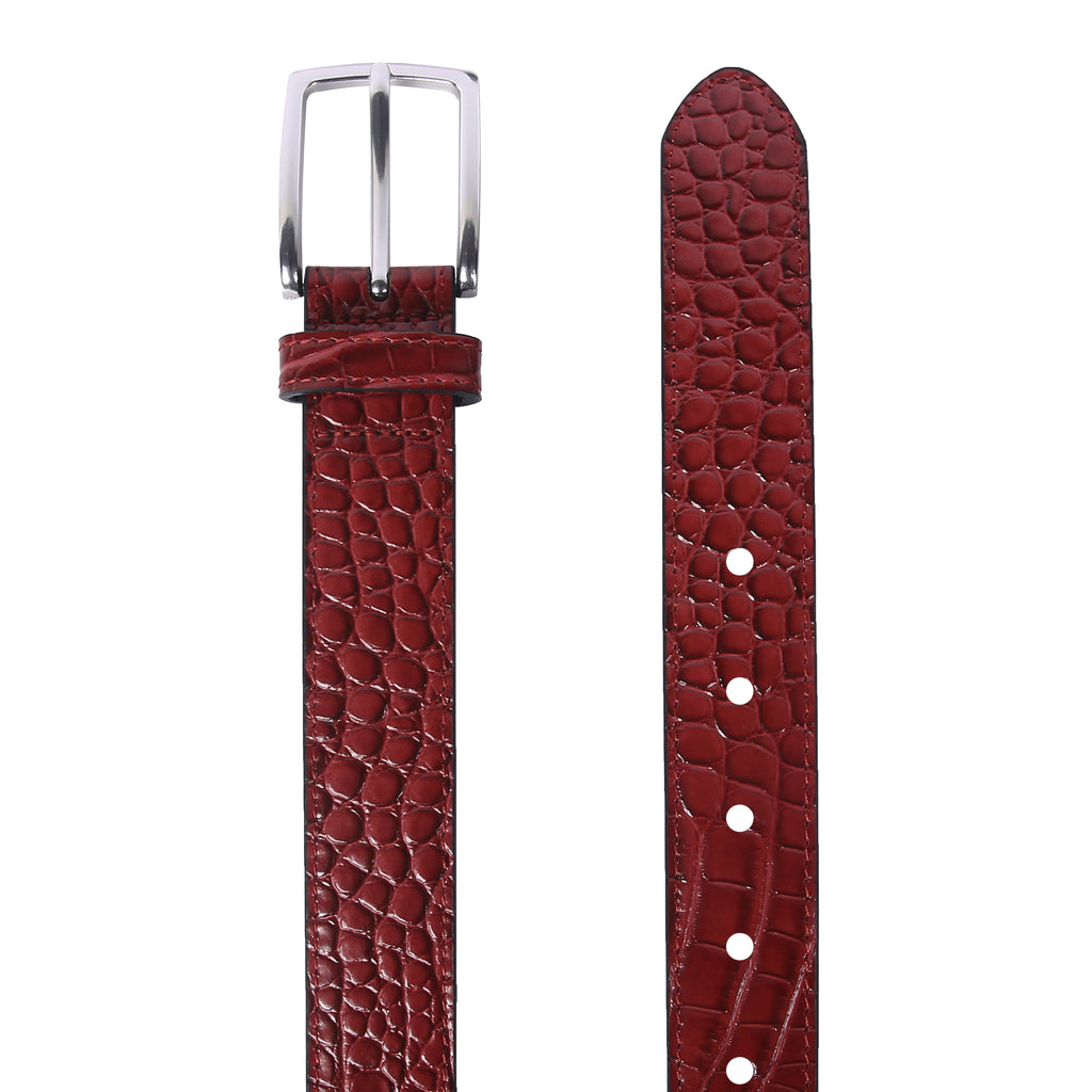 OXBLOOD CROC BELT