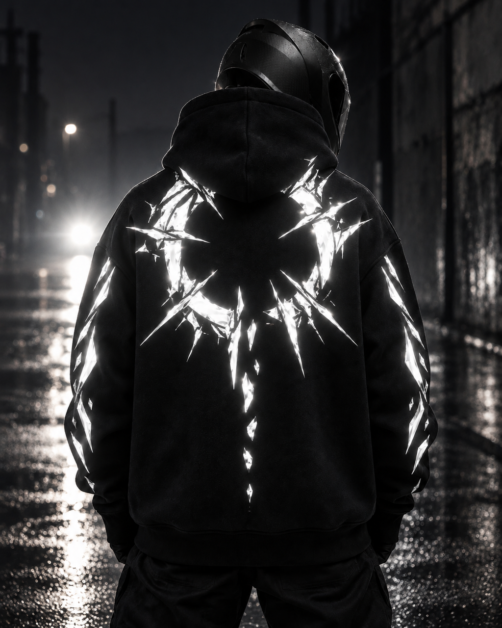 Fractured Halo Reflective Hoodie