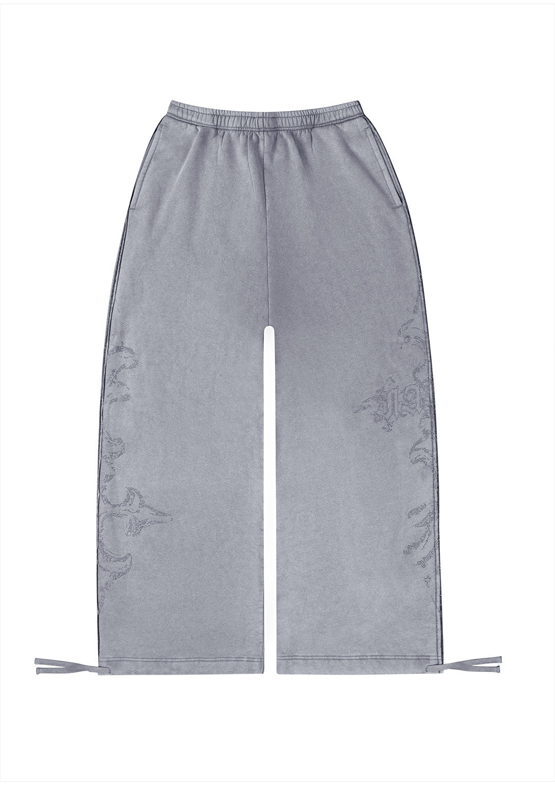 PANTALONI DELLA TUTA OVERSIZE BORCHIATI FERAL GRIGIO LAVATO
