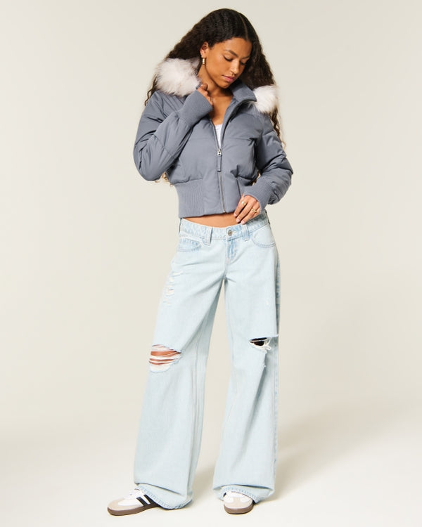 Peyton Faux Fur Trim Puffer Jacket