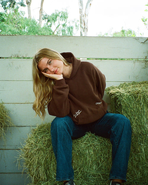 "Cowgirl" sudadera con capucha Lux extragrande en marrón