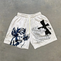 Angel Print Casual Crossover Stretch Short