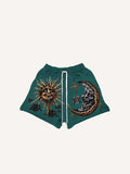 Shorts à taille cordon avec imprimé lune, soleil, nuage et étoile maléfiques