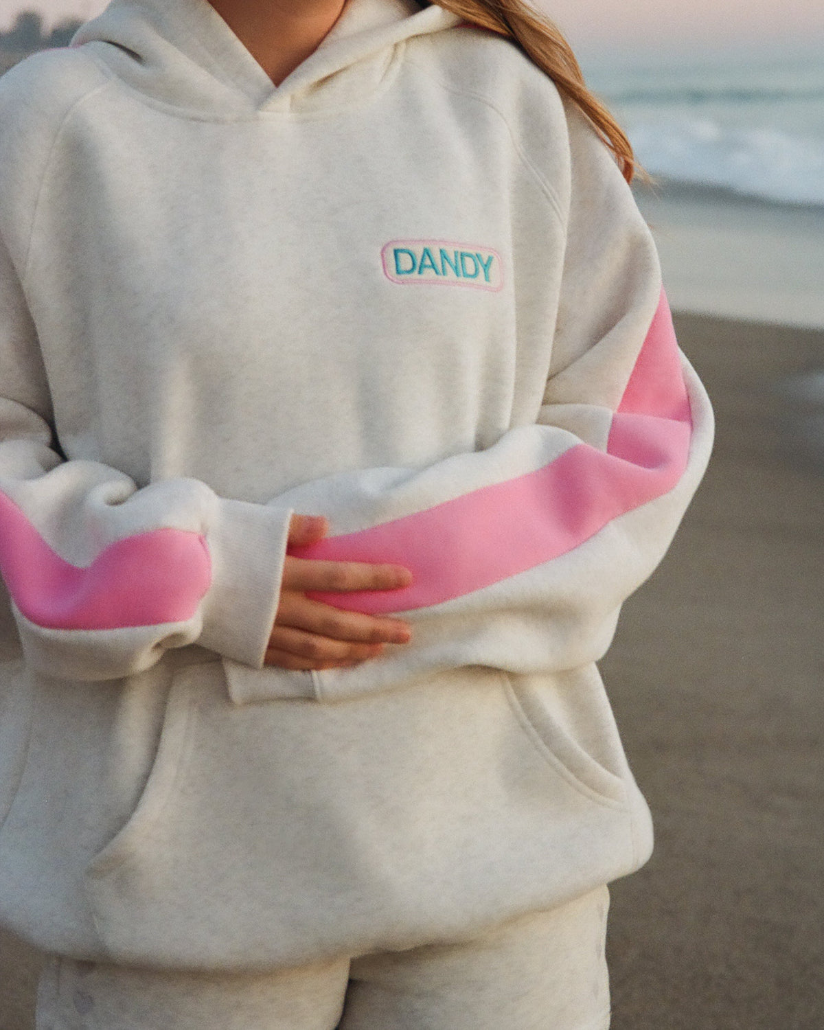 Oversized luxe hoodie Pink Stripe