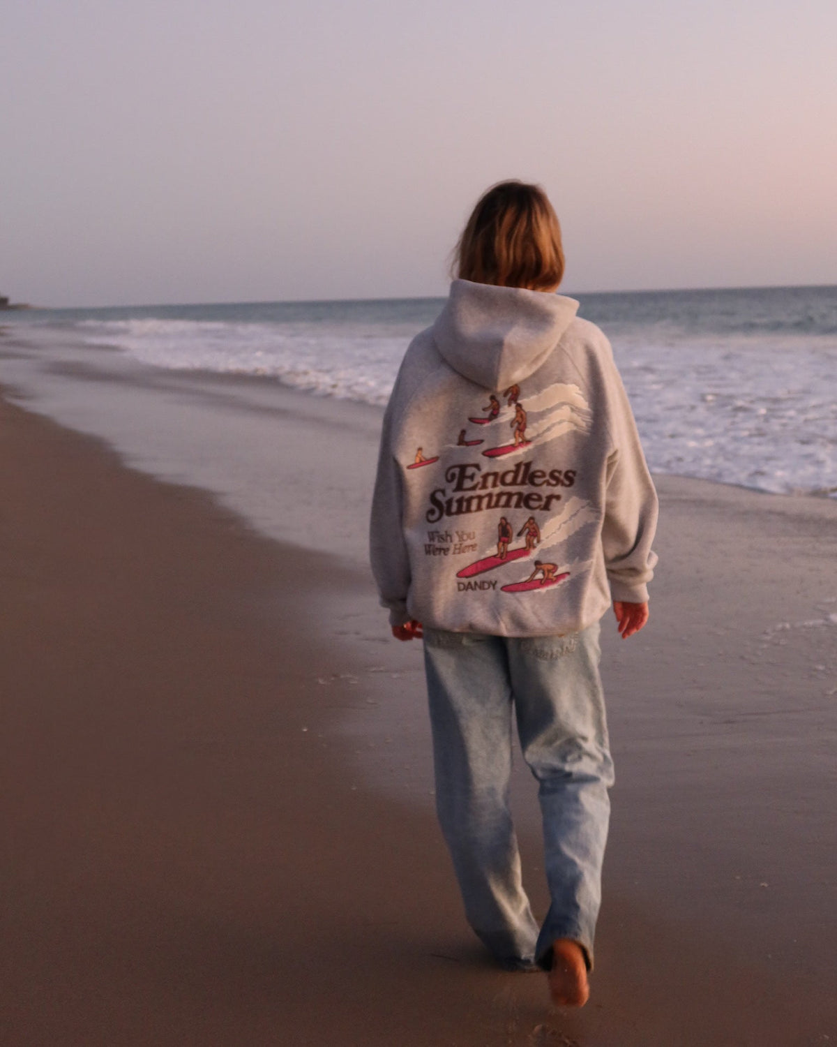 "Endless Summer" Luksusowa bluza z kapturem o kroju oversize w kolorze ciemnego melanżu