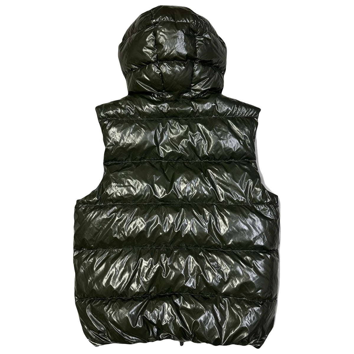 Final Sizes: Hooded Puffer Gilet In Dark Green