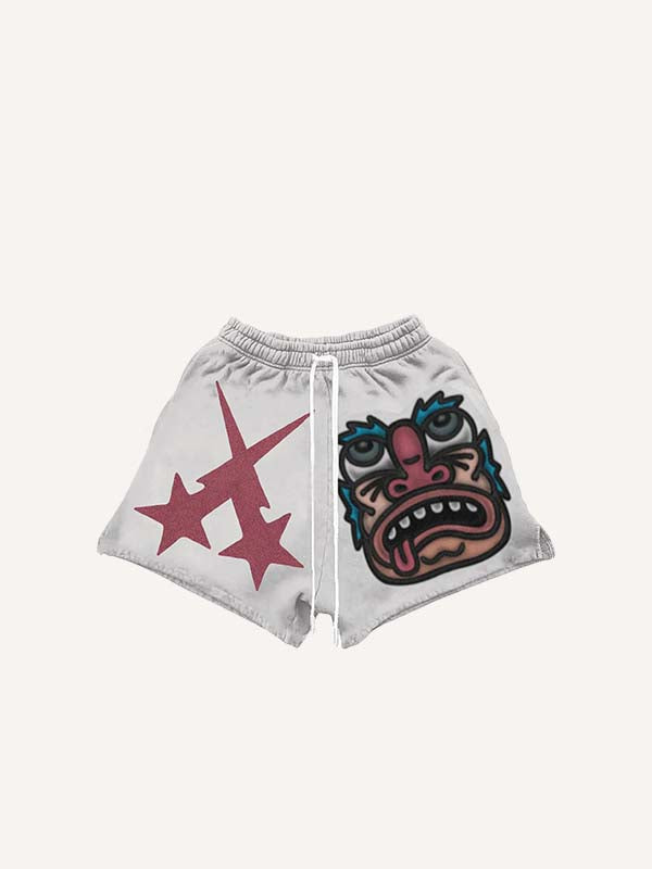 Pantaloncini con coulisse in vita e stampa grafica di figura