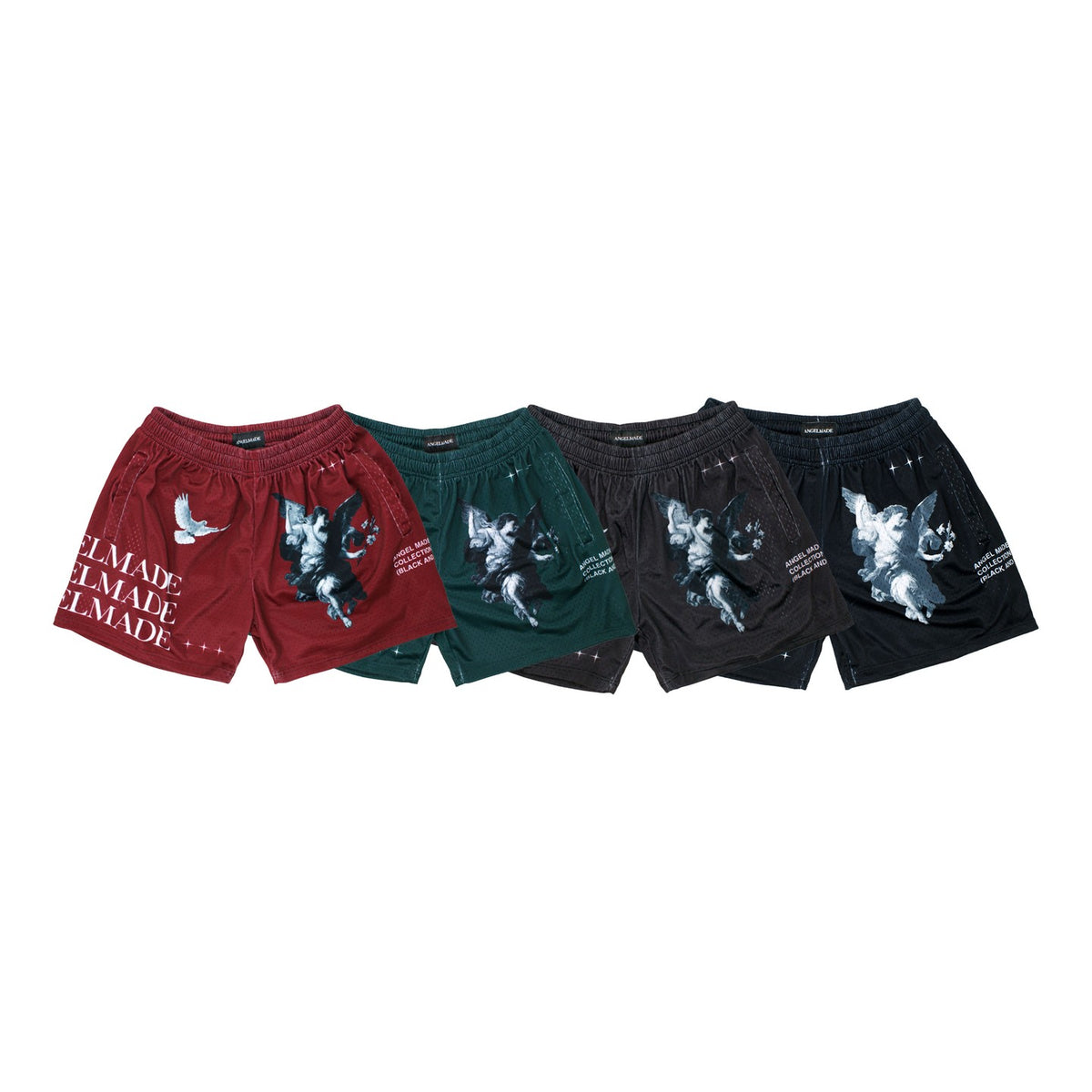 Angel Made Peace Dove Mesh Street Shorts