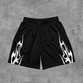 Vintage Y2k Flame Graphics Mesh Shorts