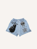 Shorts mit Kordelzug, Figure- & Grafik- & Buchstabendruck