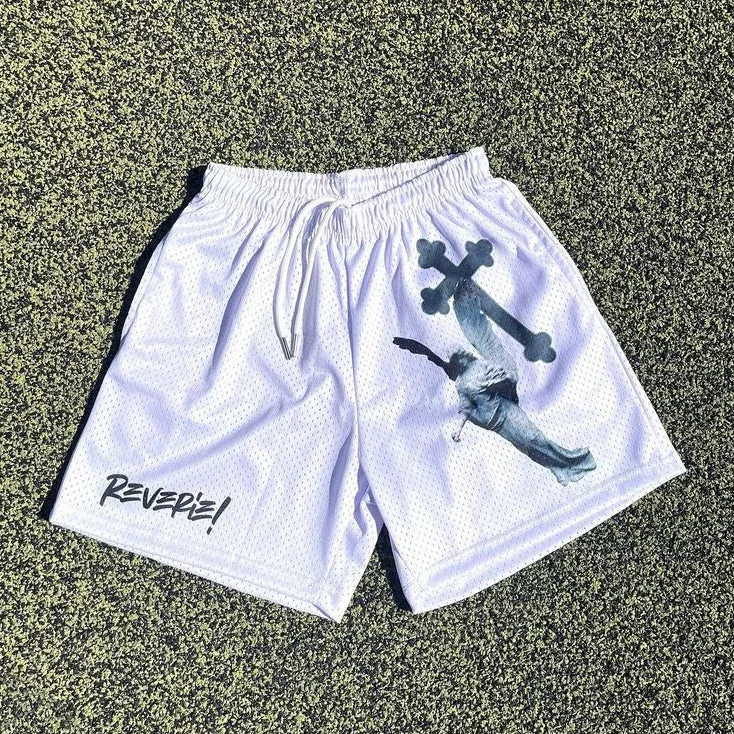 Statue Of The Angels Street Mesh-Shorts