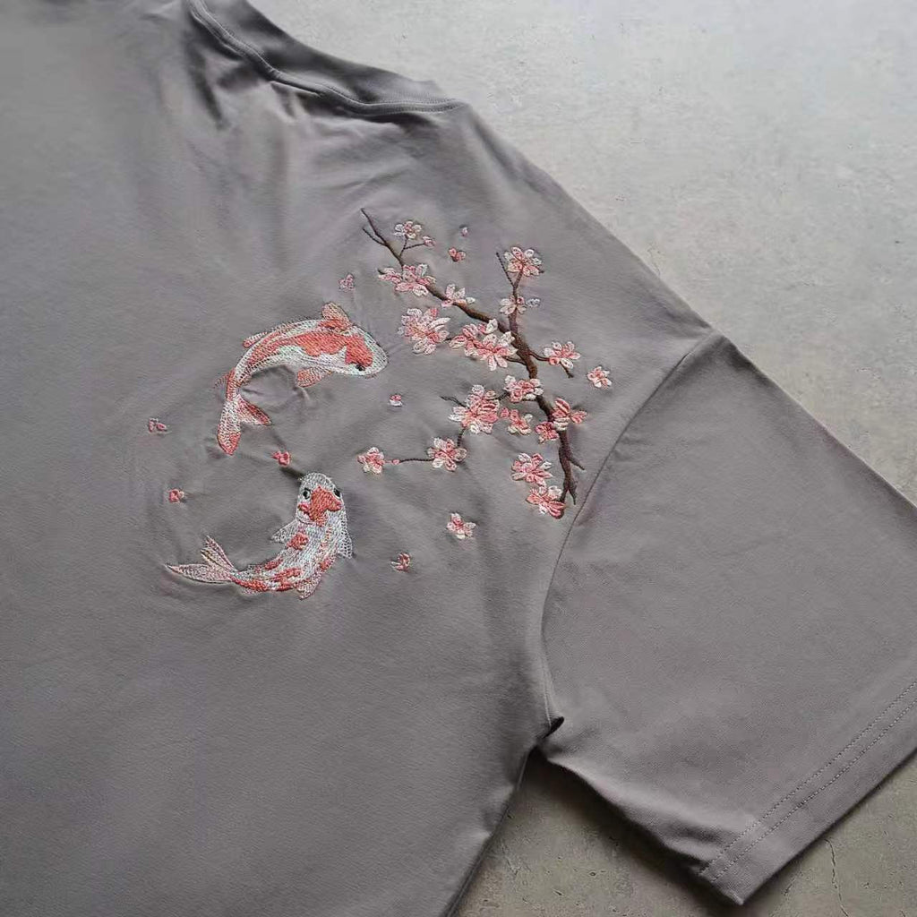 T-shirt « Sakura Koi » - Anthracite
