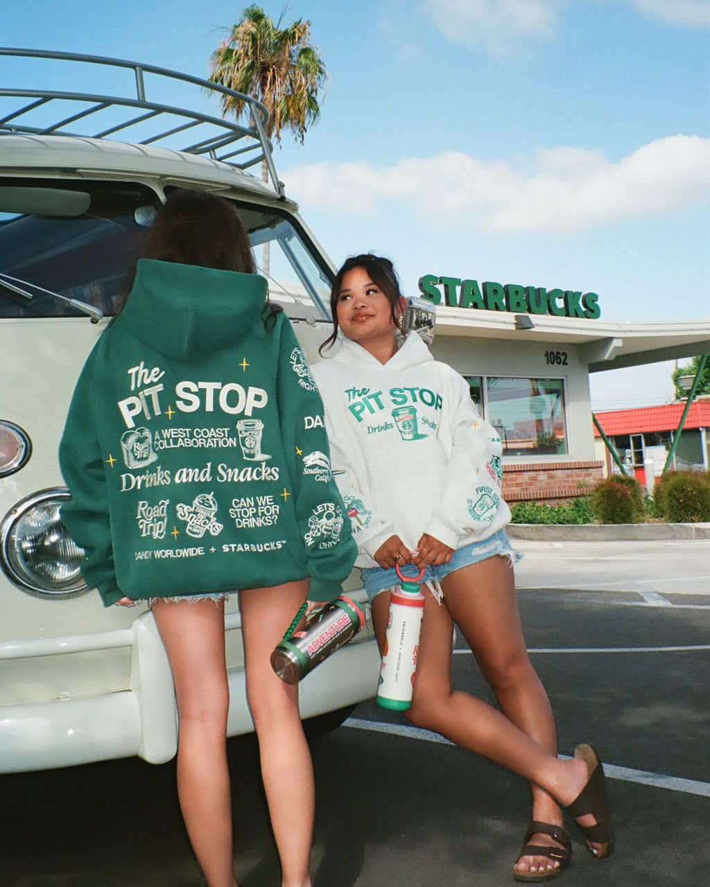 "Pit Stop"-hoodie i grönt