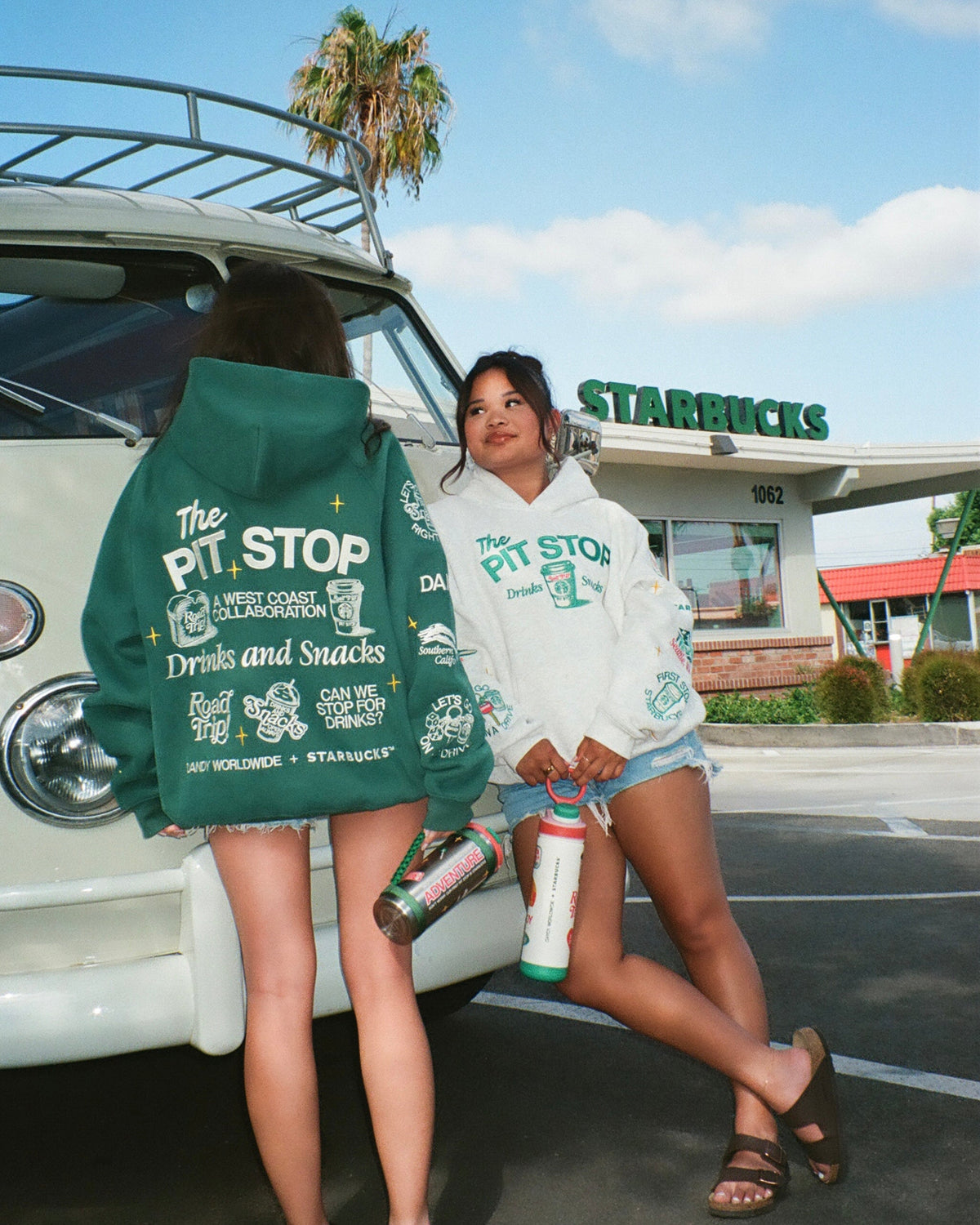 "Pit Stop"-hoodie i grönt