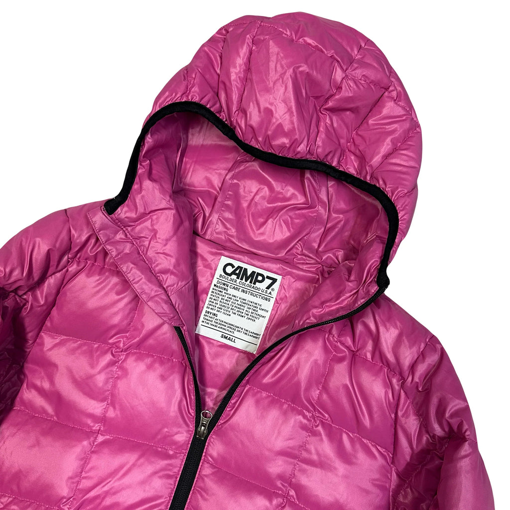 Final Sizes: Square Stitch Puffer Jacket In Pink