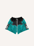 Colorblock Figure&Zombies&Graphic Faux Decal Print Drawstring Waist Shorts