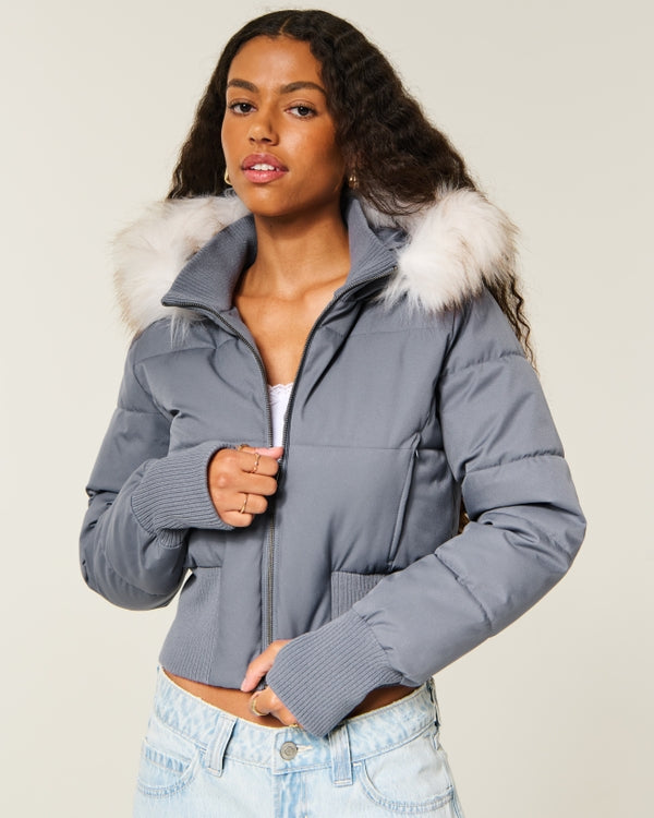 Peyton Faux Fur Trim Puffer Jacket
