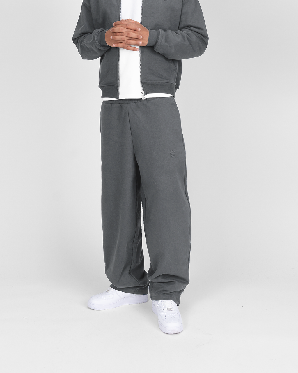 PANTALONI JOGGER CON CERNIERA - ANTRACITE