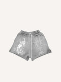 Shorts à cordon de serrage avec motif graphique et ailes