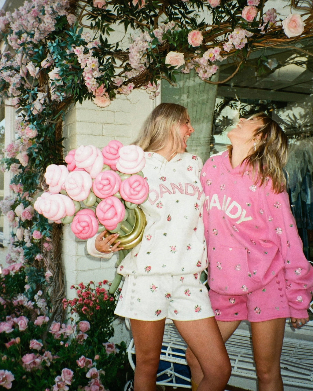 "Roses" Oversized Lux Hoodie in Heather Gray