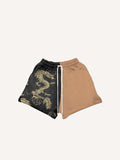 Shorts mit Kordelzug, Colorblock-Design und Drachen- & Wolken-Print