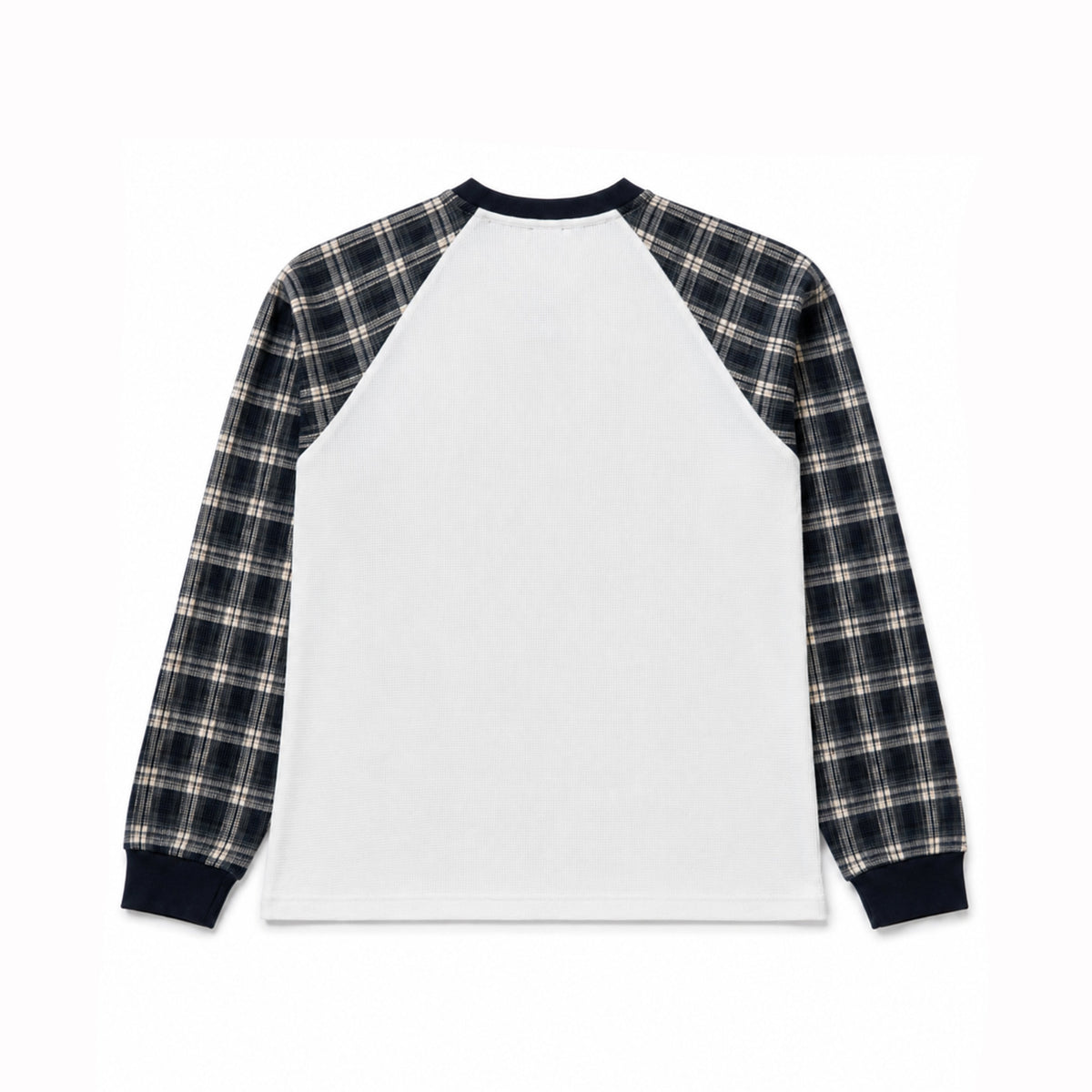 BLUZA WAFFLE Z DŁUGIM RĘKAWEM - granatowy