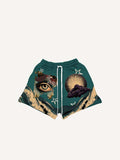 Shorts à taille cordon avec imprimé graphique et œil