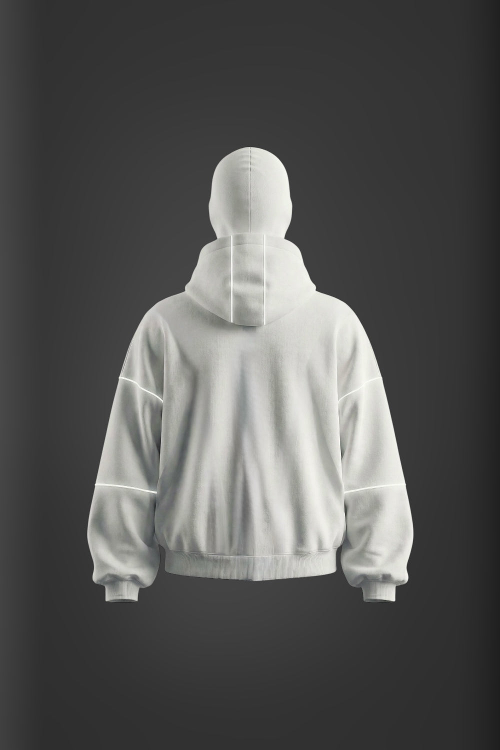 FELPA CON CAPPUCCIO CON ZIP “LIGHTNING” BIANCA