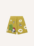 Shorts mit Kordelzug und Motiv-, Grafik- und Schrift-Print