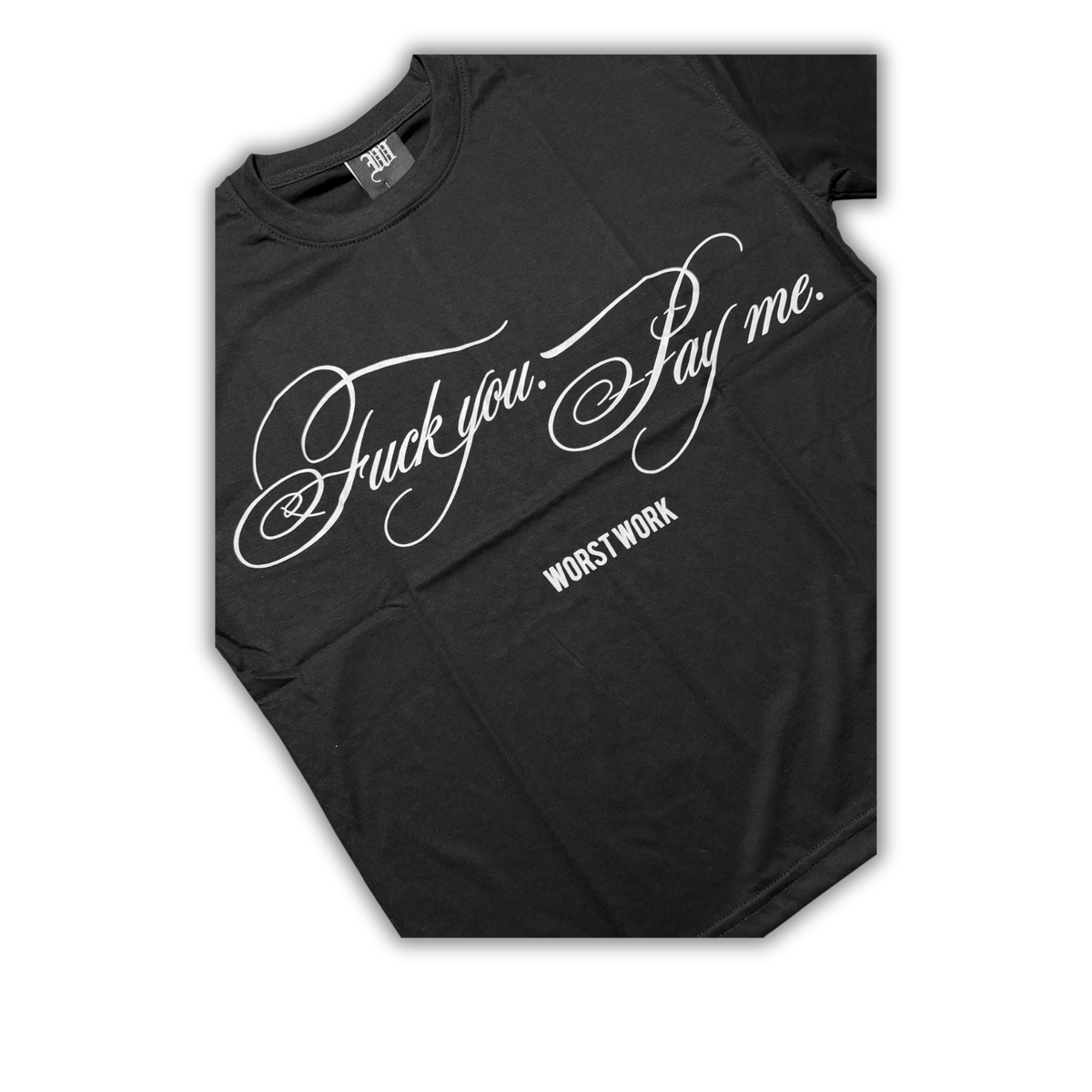 "OVERDUE"-T-shirt - zwart